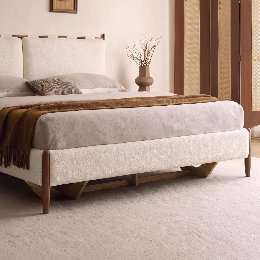 Bay Furniture Ladder Rail Boucle Bed – Frame Only