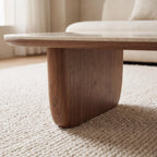 Bay Furniture Superellipse Sintered Stone Coffee Table with Walnut Cylinder Legs