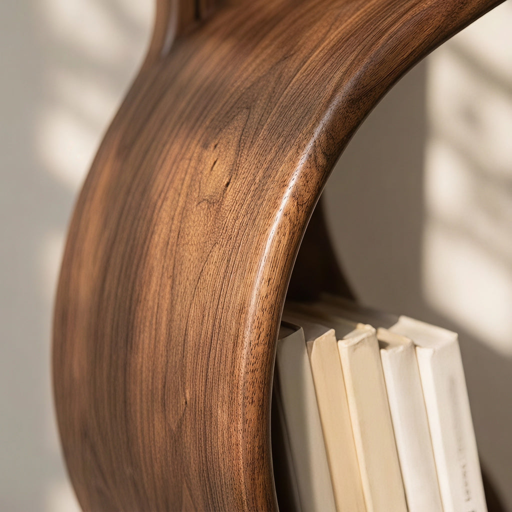 Bay Furniture Wave Spine Tall Walnut Bookshelf
