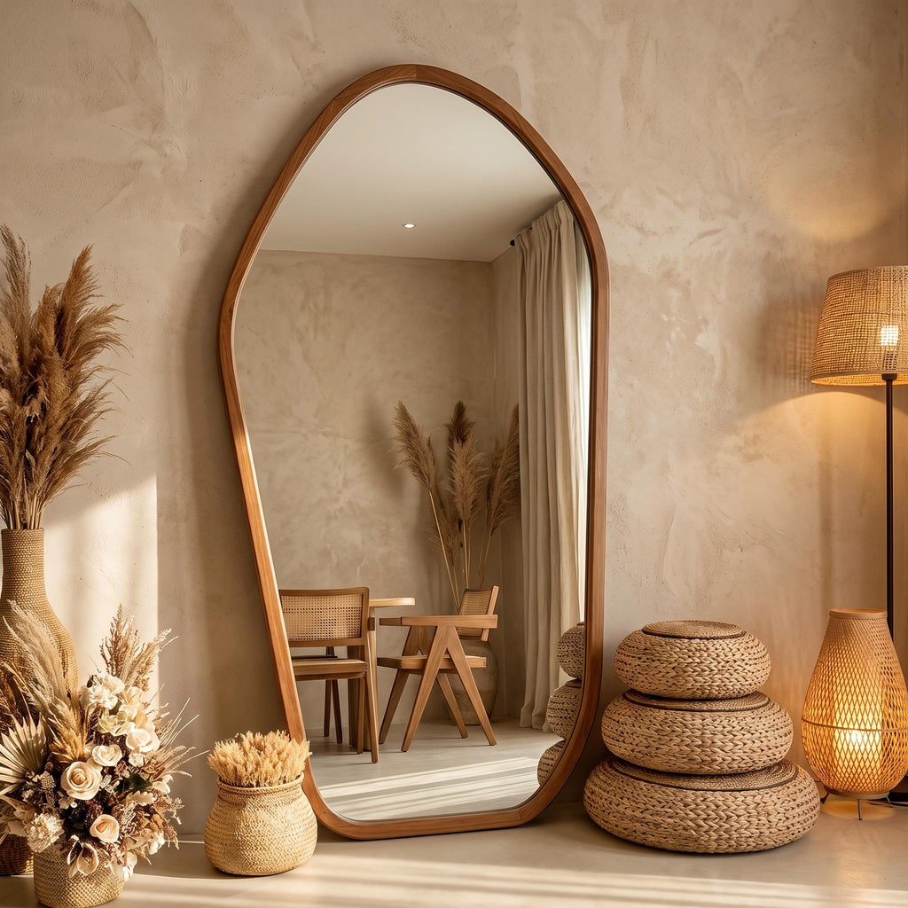 Bay Furniture Irregular Polygon Full-Length Floor Mirror