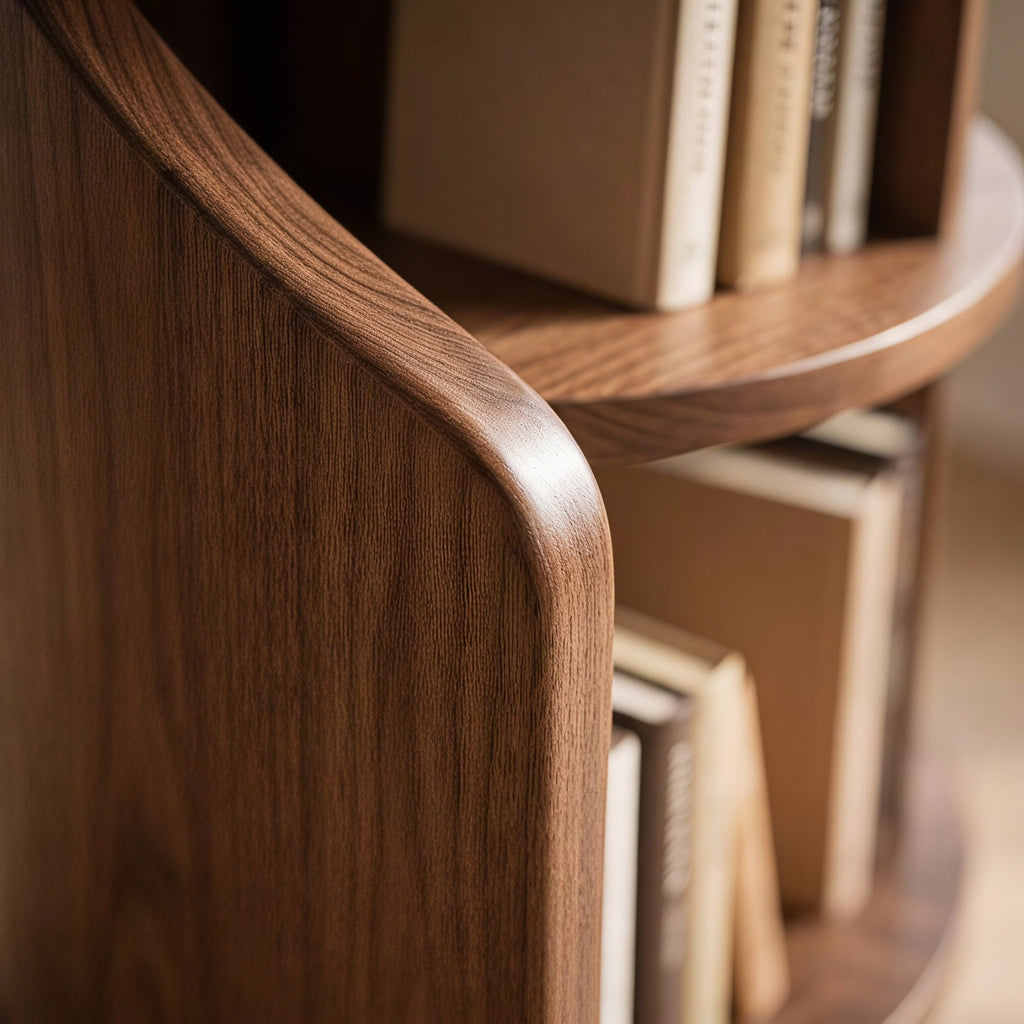 Bay Furniture Spiral Tower Walnut Bookshelf