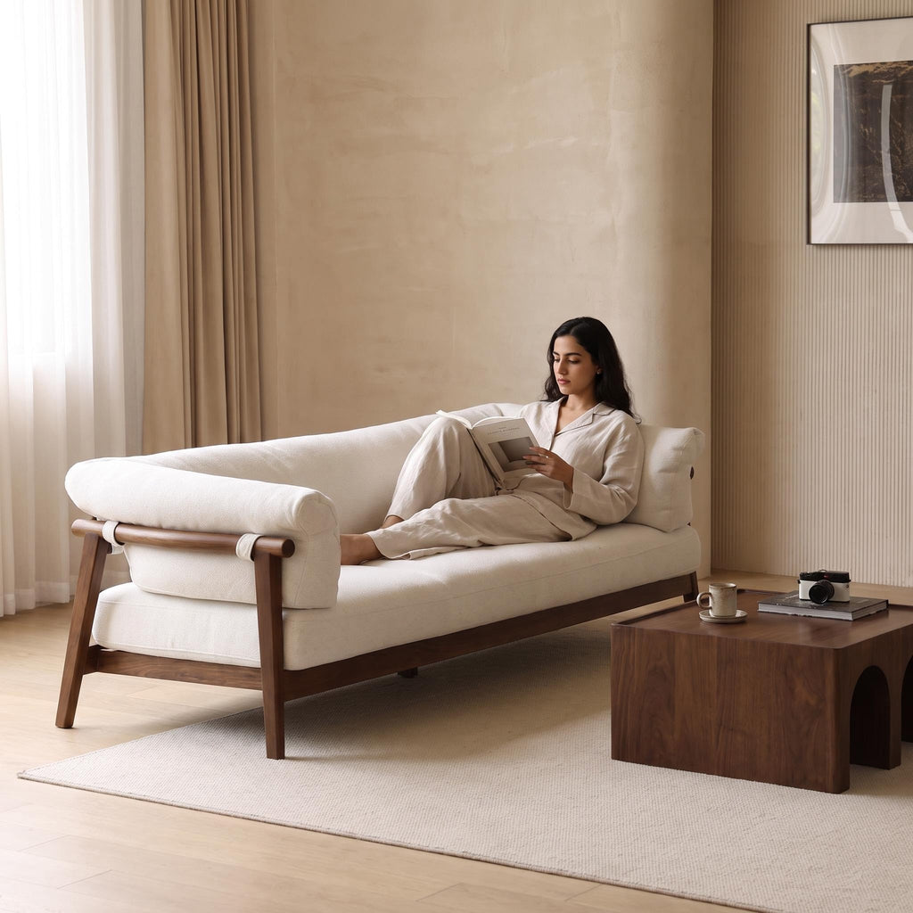 Bay Furniture Open-Frame Wood Sofa – Single, Double & Three Seater
