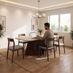 Bay Furniture Fluted Drum Pedestal Sintered Stone Dining Table