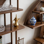 Bay Furniture Crescent Arc Display Shelf with Floating Shelves