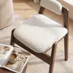 Bay Furniture Asymmetric Wrap-Arm Teddy Bouclé Dining Chair