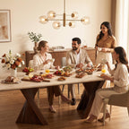 Bay Furniture Twisted Cone Pedestal Sintered Stone Dining Table