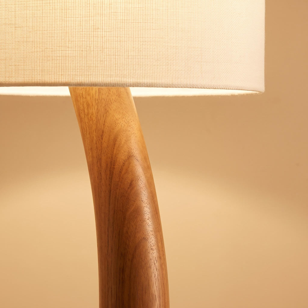 Bay Furniture Organic Curve Solid Wood Floor Lamp