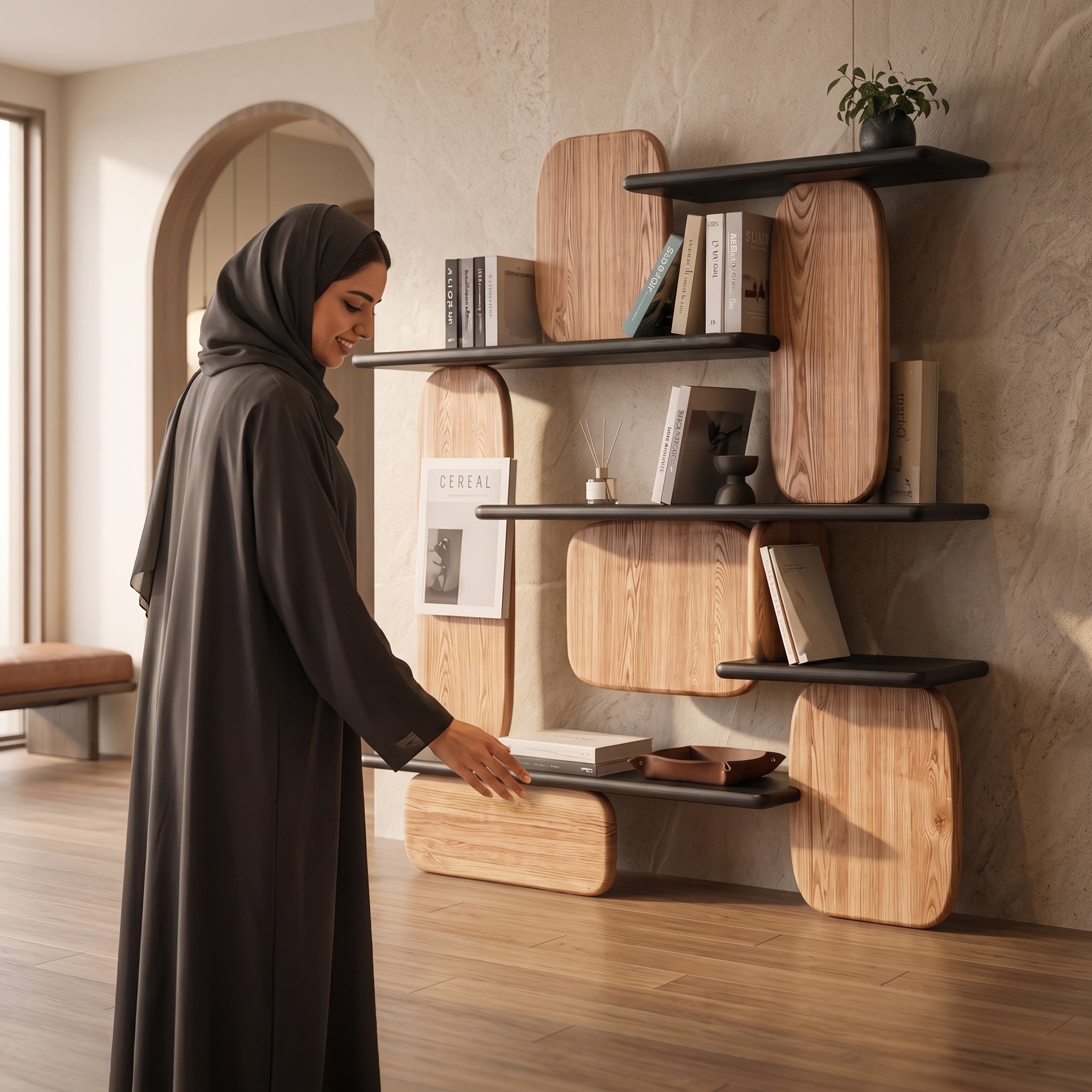 Bay Furniture Organic Pebble Wall Shelving System