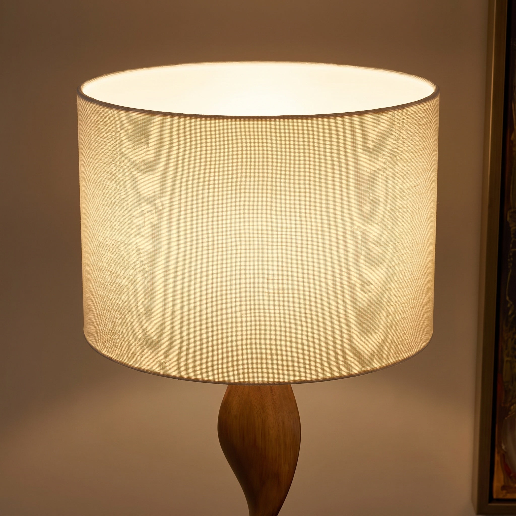 Bay Furniture Double Helix Carved Walnut Floor Lamp