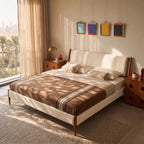 Bay Furniture Splayed Post Boucle Bed – Frame Only