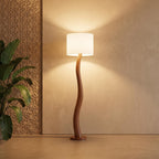 Bay Furniture Organic Curve Solid Wood Floor Lamp