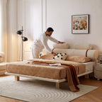 Bay Furniture Bolster Headboard Boucle Bed – Frame Only