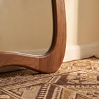 Asymmetric Organic Floor Mirror – Solid Walnut Wood | Bay Furniture