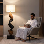 Bay Furniture Two-Tone Flame Wave Sculptural Floor Lamp
