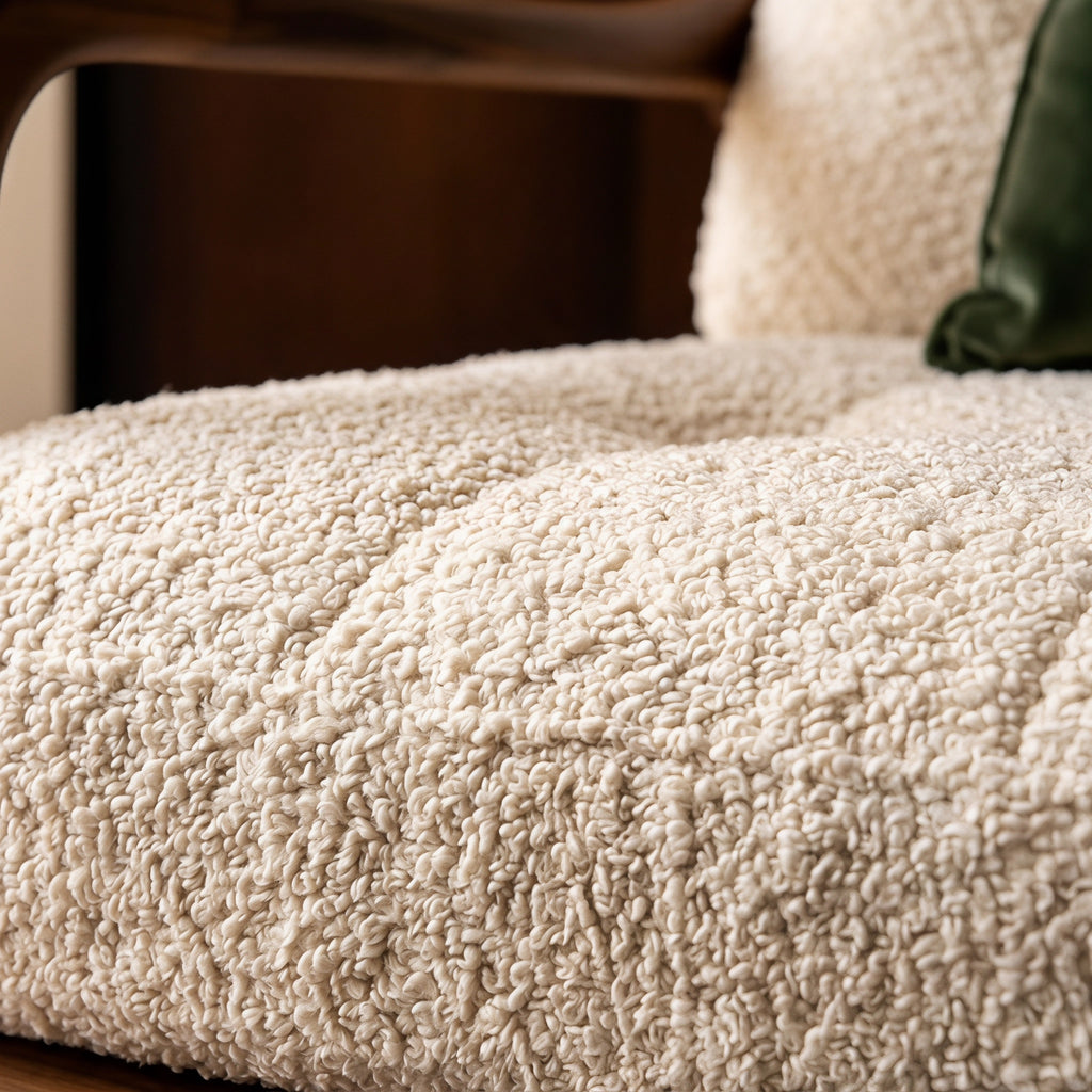 Bay Furniture Closed Frame Quilted Boucle Lounge Chair