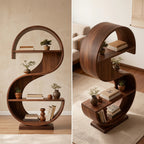 Bay Furniture S-Curve Sculptural Walnut Bookshelf