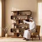 Bay Furniture Serpentine Open Bookcase in Walnut