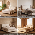 Bay Furniture Tall Post Boucle Bed – Frame Only