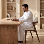 Bay Furniture Triangle-Arm Bouclé Dining Chair with Splayed Walnut Legs