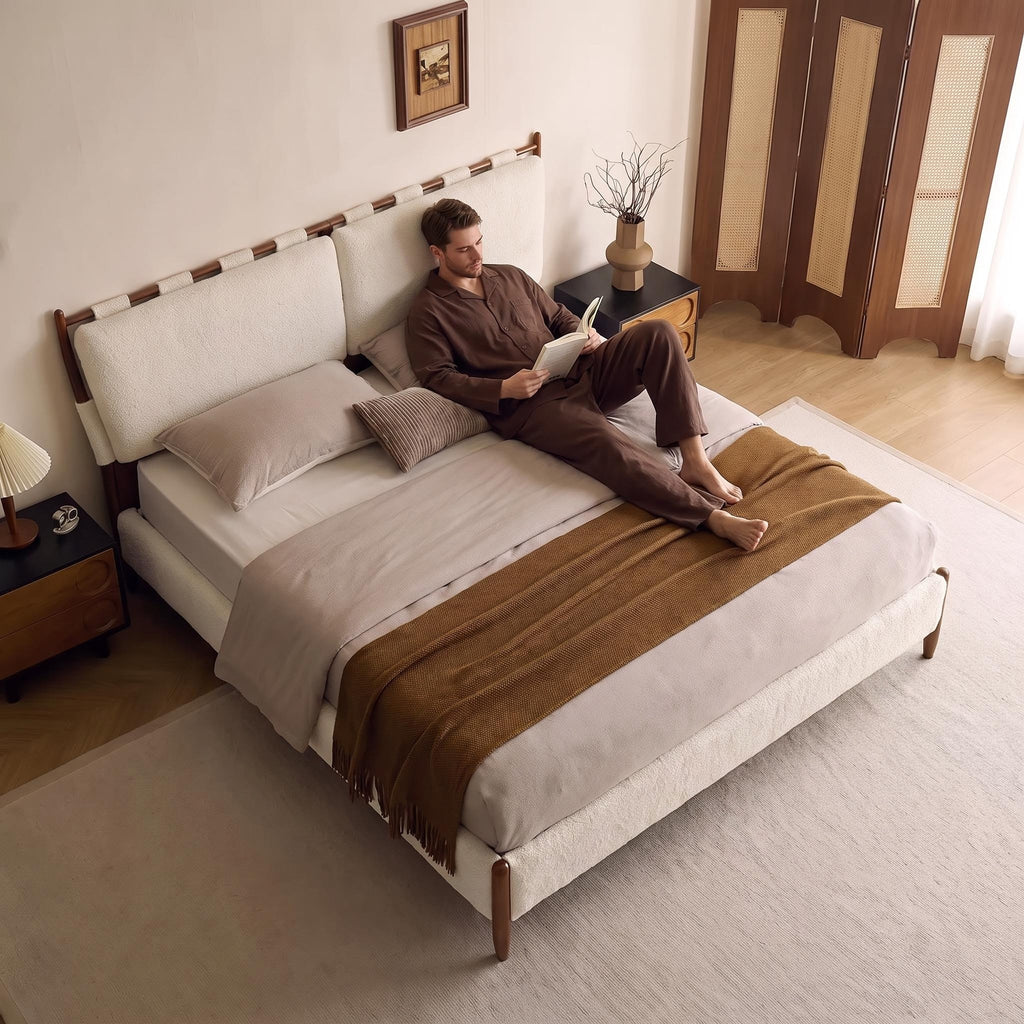 Bay Furniture Ladder Rail Boucle Bed – Frame Only