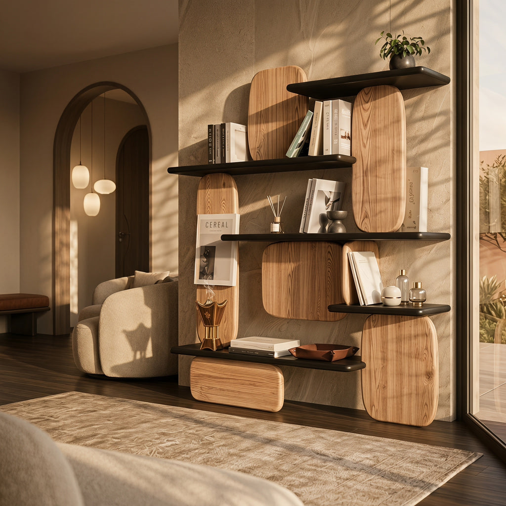 Bay Furniture Organic Pebble Wall Shelving System
