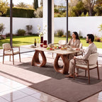 Bay Furniture Infinity Loop Walnut Base Sintered Stone Dining Table
