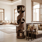 Bay Furniture Spiral Tower Walnut Bookshelf