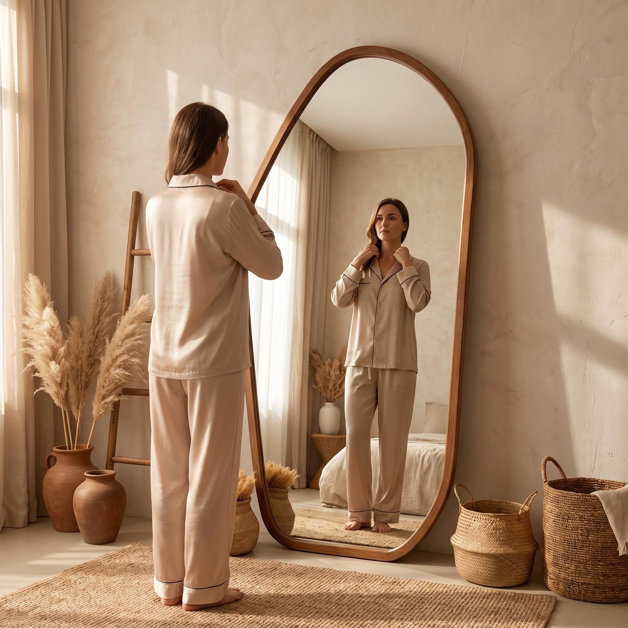 Bay Furniture Irregular Polygon Full-Length Floor Mirror