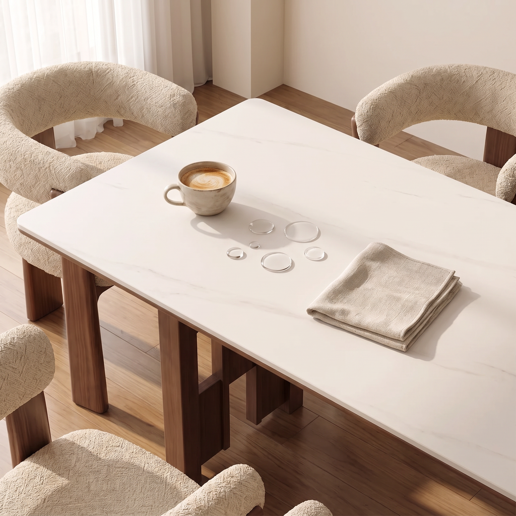 Bay Furniture Multi-Post Grid Base Sintered Stone Dining Table