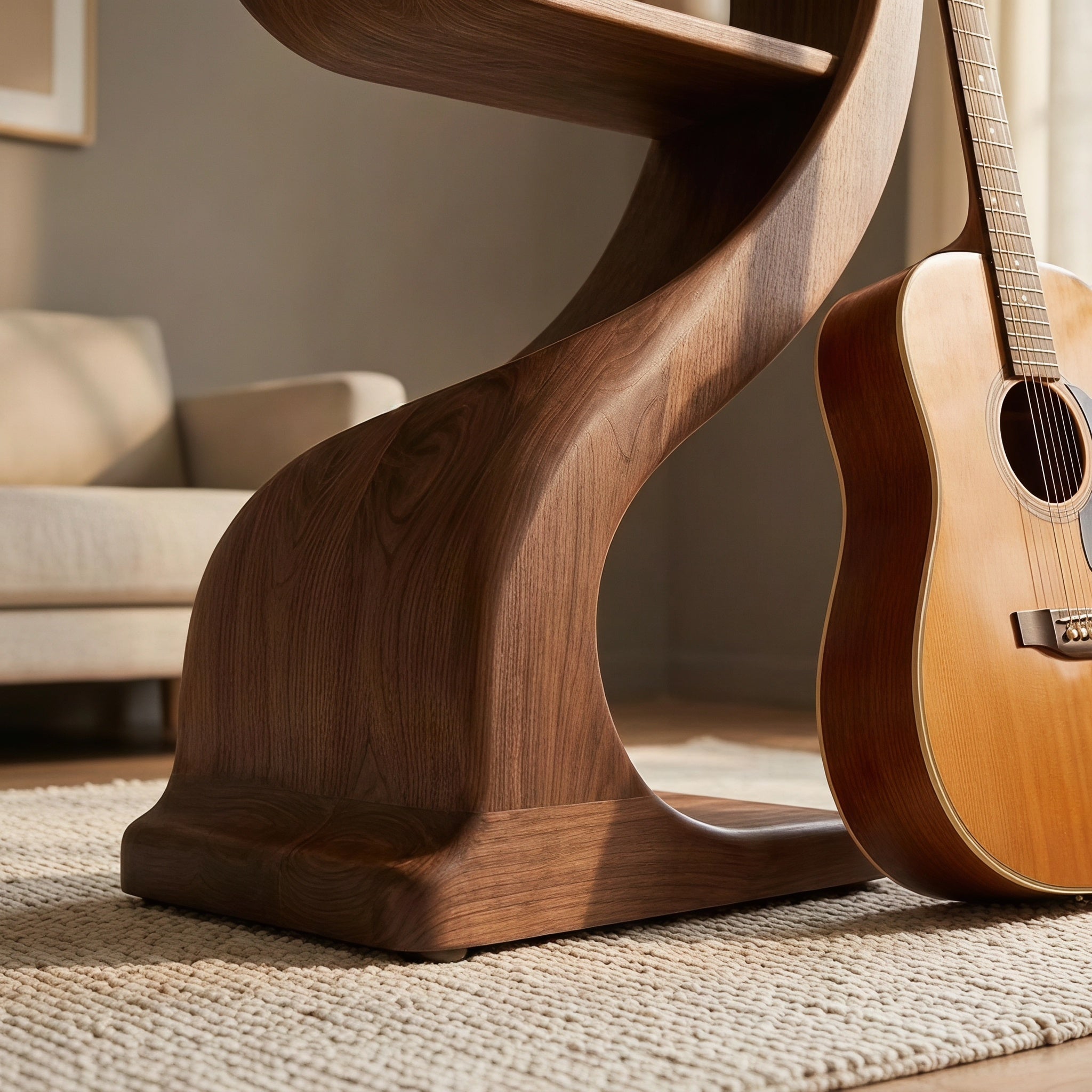 Bay Furniture Nine-Form Sculptural Walnut Bookshelf