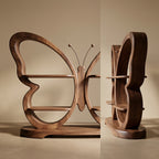 Bay Furniture Butterfly Display Shelf in Walnut