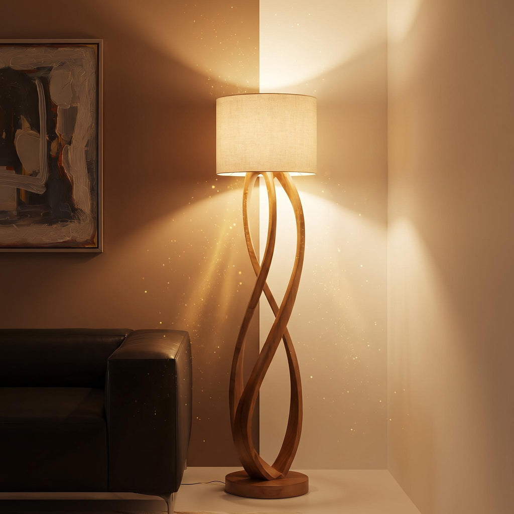 Bay Furniture Twisted Braid Walnut Floor Lamp