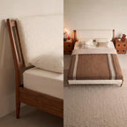 Bay Furniture Splayed Post Boucle Bed – Frame Only