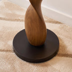 Bay Furniture Double Helix Carved Walnut Floor Lamp