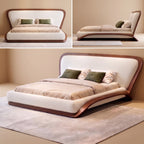 Bay Furniture Curved Wood Frame Platform Bed – Frame Only