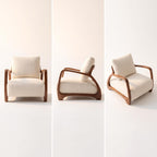 Bay Furniture Sculpted Arm Boucle Accent Chair