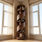 Bay Furniture Spiral Tower Walnut Bookshelf