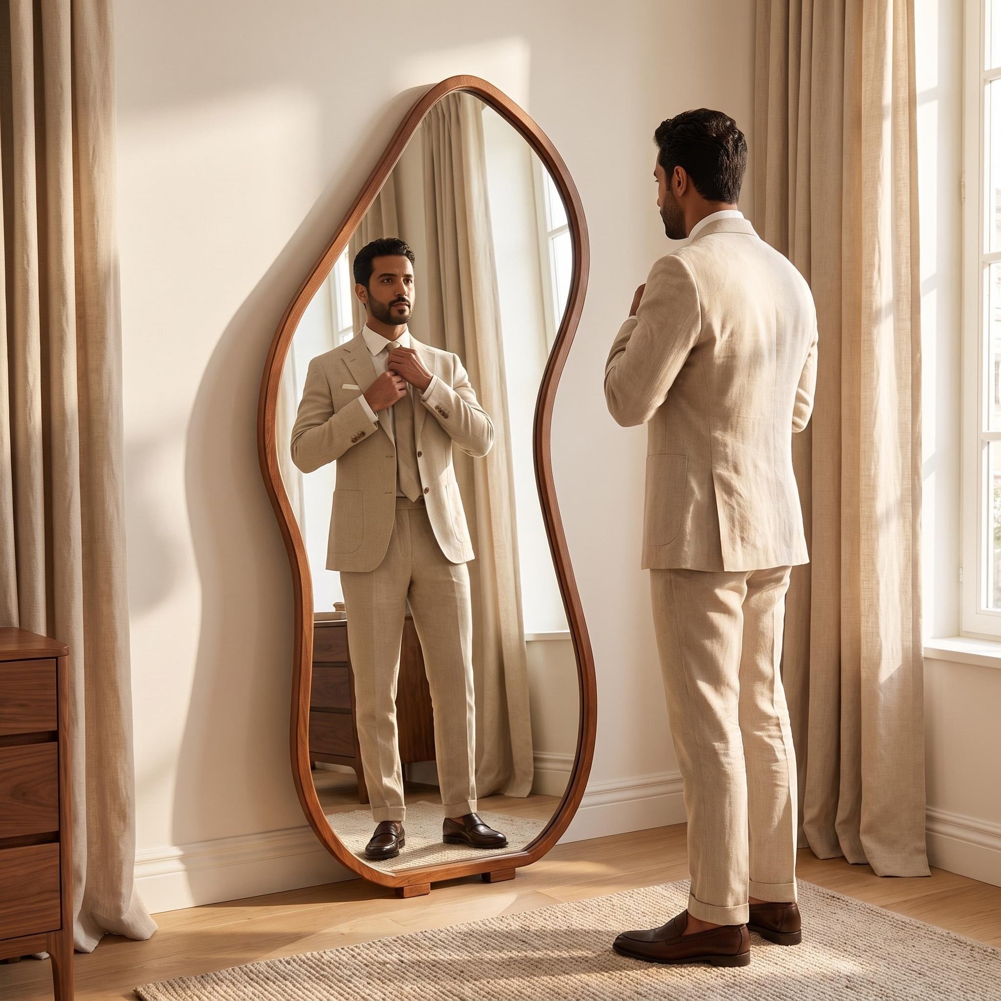 Bay Furniture Asymmetric Organic Floor Mirror
