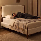 Bay Furniture Tall Post Boucle Bed – Frame Only