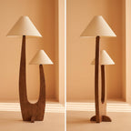 Bay Furniture Arch Twin Floor Lamp in Walnut