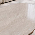 Bay Furniture Superellipse Sintered Stone Coffee Table with Walnut Cylinder Legs