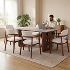 Bay Furniture Circle Cutout Solid Walnut Dining Table