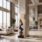Bay Furniture Two-Tone Flame Wave Sculptural Floor Lamp