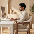 Bay Furniture Crescent-Back Open-Arm Bouclé Dining Chair