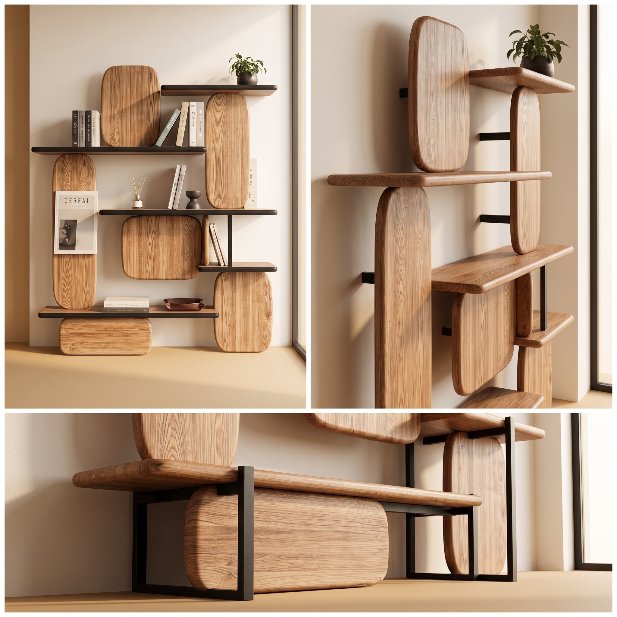 Bay Furniture Organic Pebble Wall Shelving System