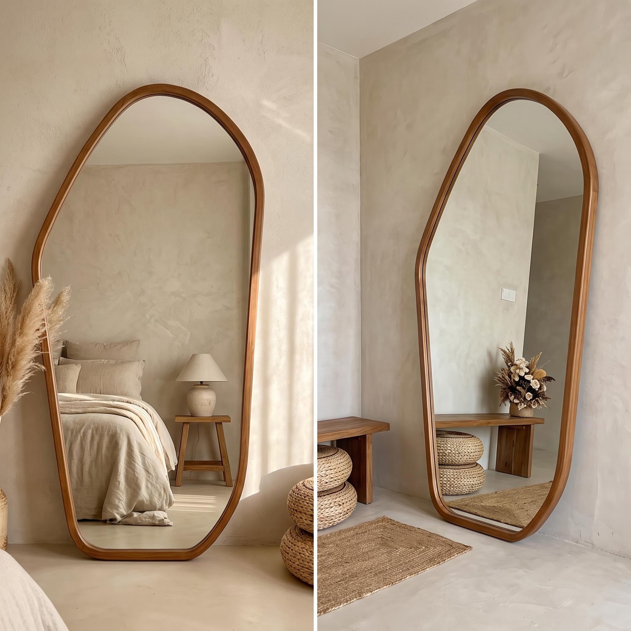 Bay Furniture Irregular Polygon Full-Length Floor Mirror