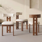 Bay Furniture H-Frame Walnut Dining Chair with Cylinder Backrest