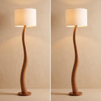 Bay Furniture Organic Curve Solid Wood Floor Lamp