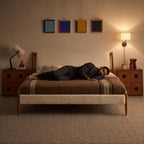 Bay Furniture Splayed Post Boucle Bed – Frame Only