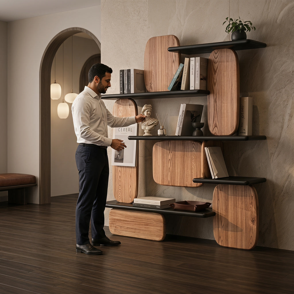 Bay Furniture Organic Pebble Wall Shelving System
